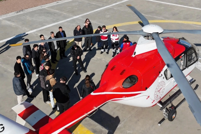 Kayseri Bilişim Akademisi öğrencileri şehri helikopterle inceledi