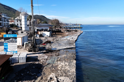 Kocaeli’de Ulaşlı sahili dalga kırıcıyla güçleniyor